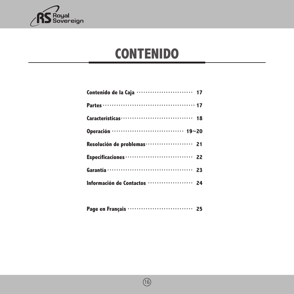 Royal Sovereign RBE-2000 User Manual | Page 16 / 36