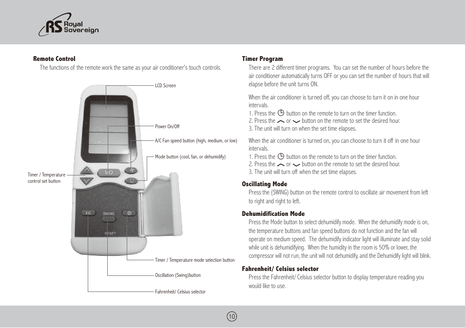 Royal Sovereign ARP-3010 User Manual | Page 10 / 32