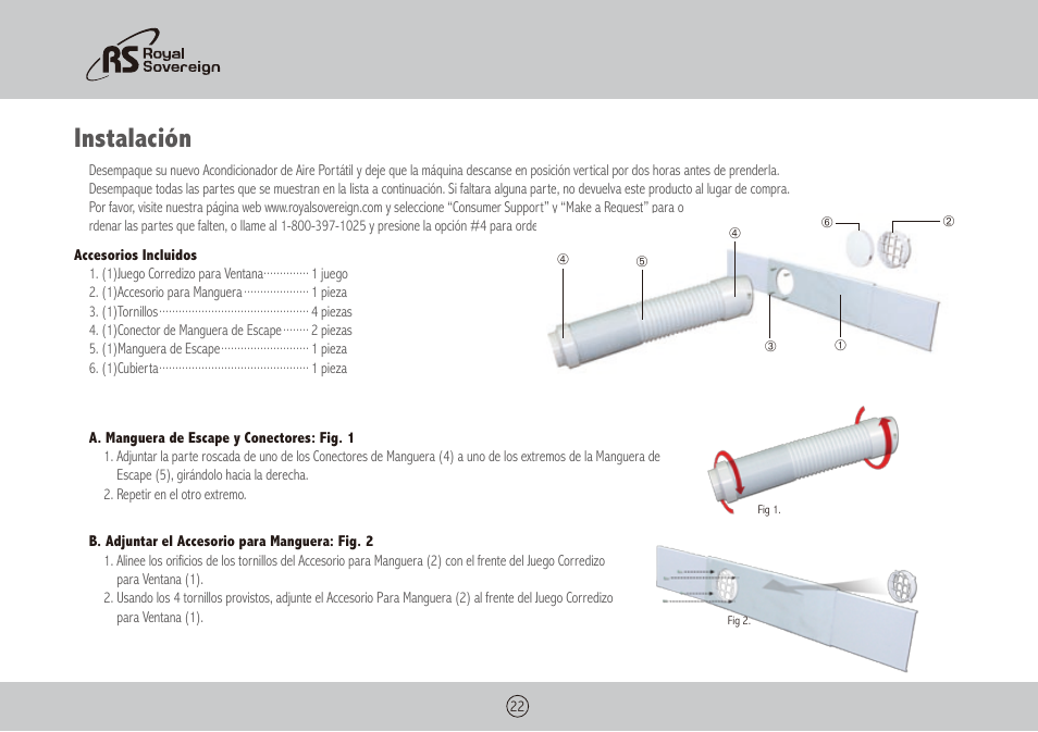 Instalación | Royal Sovereign ARP-3010 User Manual | Page 22 / 32