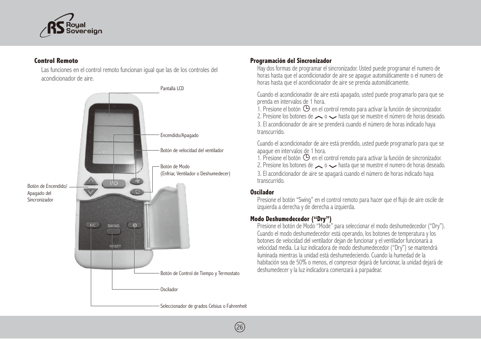 Royal Sovereign ARP-3010 User Manual | Page 26 / 32