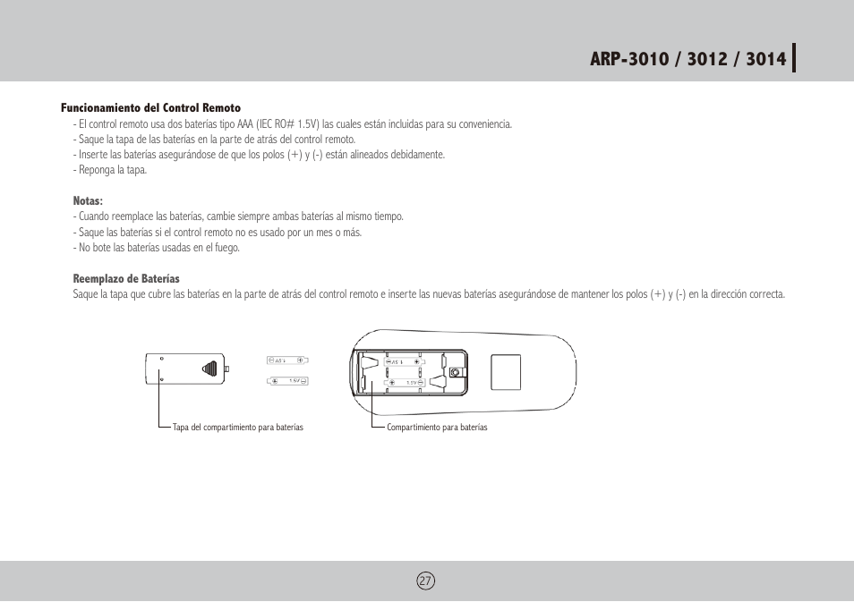 Royal Sovereign ARP-3010 User Manual | Page 27 / 32
