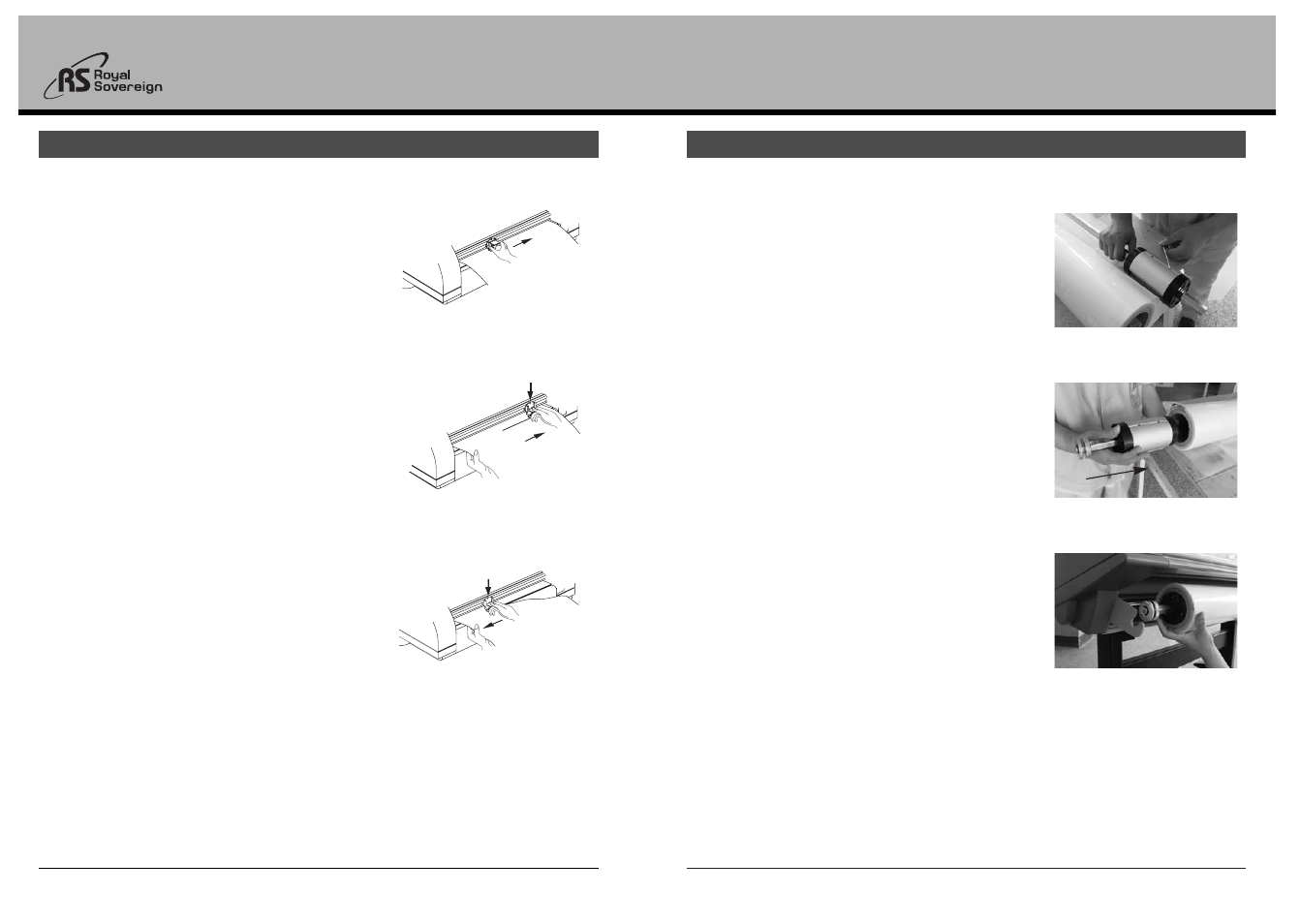 Rsc-1400c/h, Loading film, Using cross cutter | Royal Sovereign RSC-1400H User Manual | Page 6 / 10