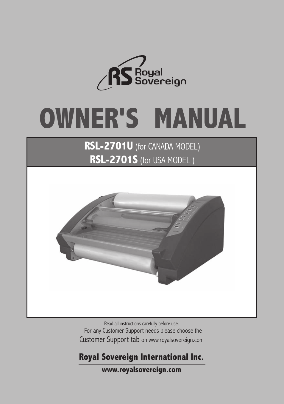 Royal Sovereign RSL 2701S User Manual | 16 pages