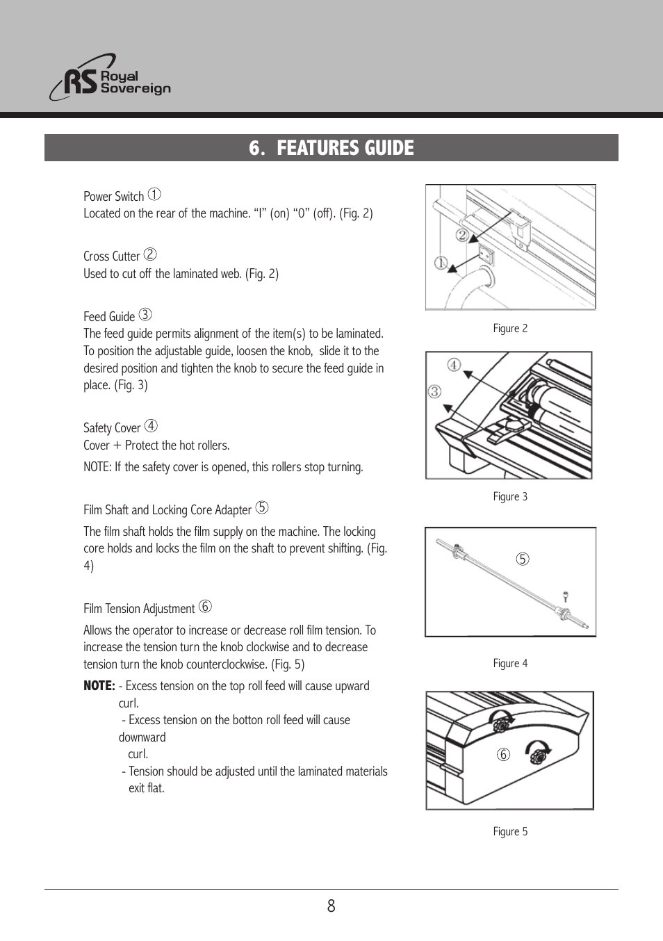 Features guide | Royal Sovereign RSL 2701S User Manual | Page 8 / 16