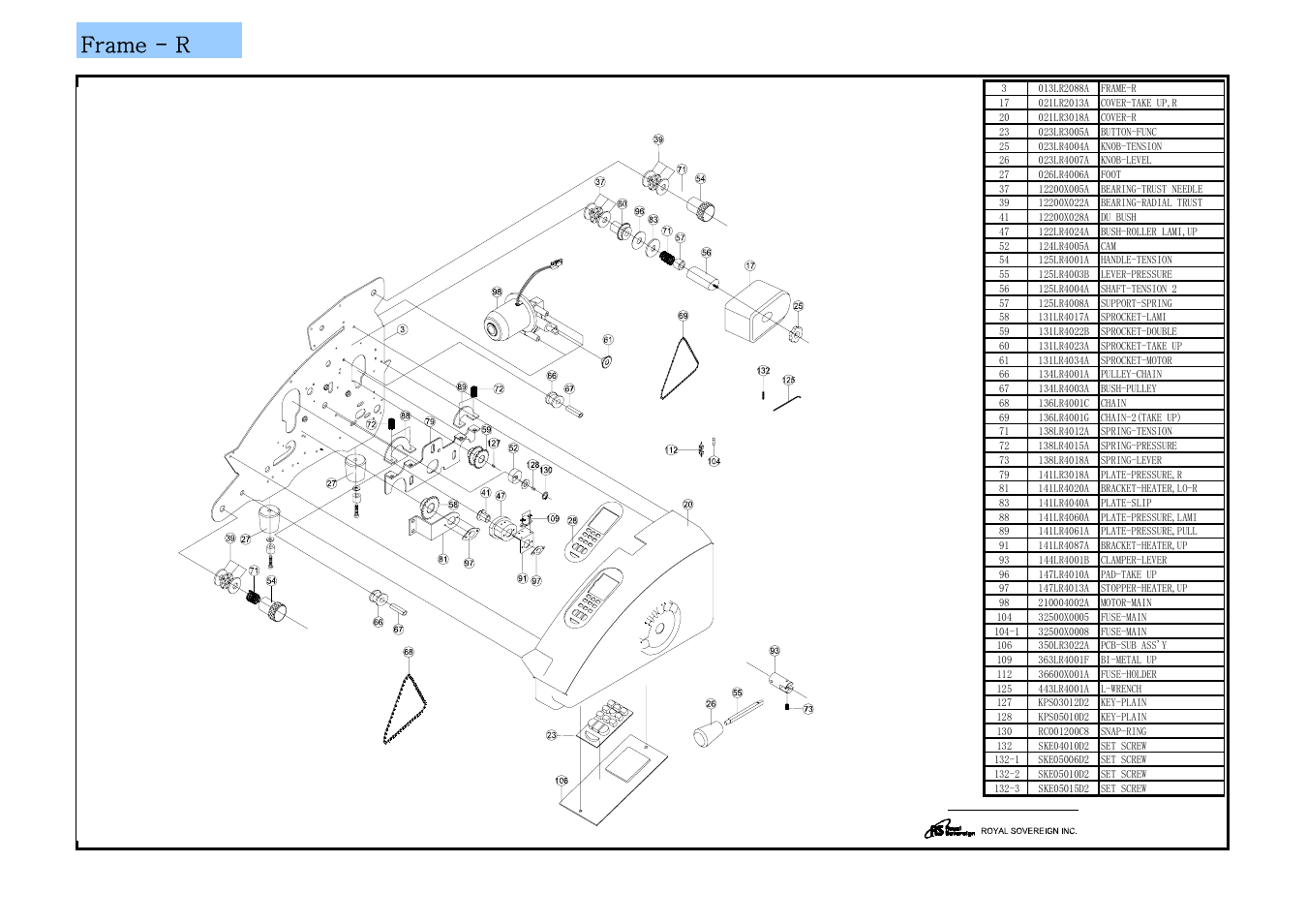 Frame - r | Royal Sovereign 451-8 24B/9L RSL-2702S User Manual | Page 26 / 37