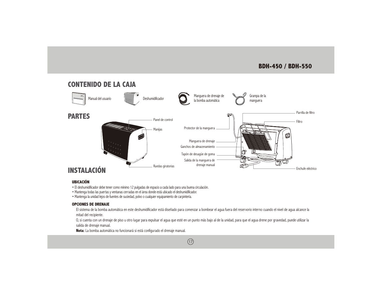 Royal Sovereign BUCKETLESS DEHUMIDIFIER BDH-550 User Manual | Page 17 / 24