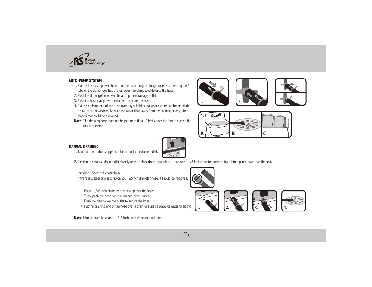 Royal Sovereign BUCKETLESS DEHUMIDIFIER BDH-550 User Manual | Page 6 / 24