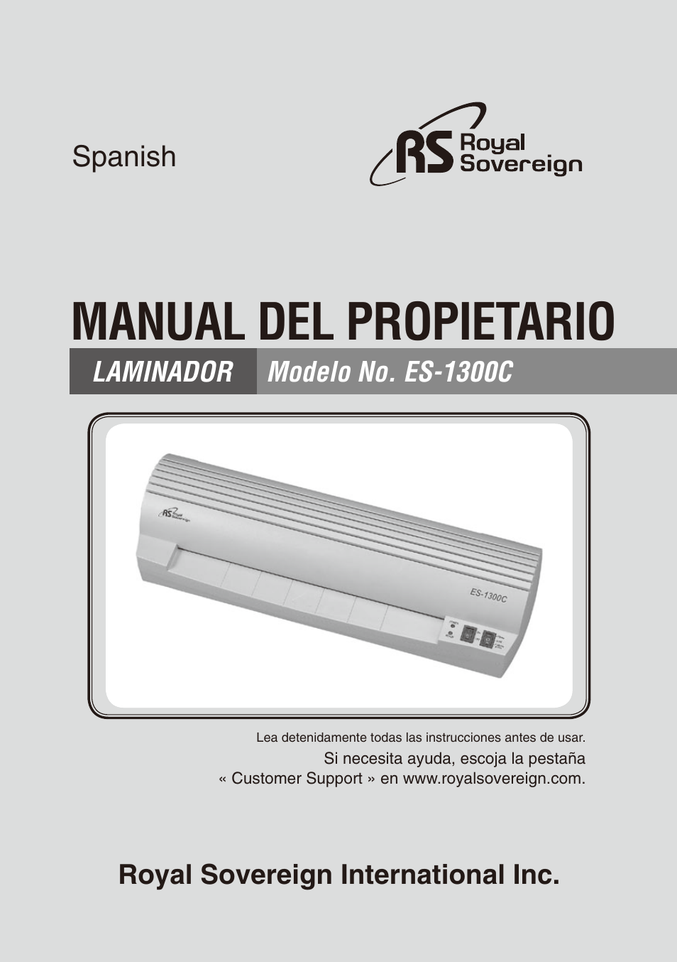 Manual del propietario, Spanish | Royal Sovereign ES-1300C User Manual | Page 19 / 36