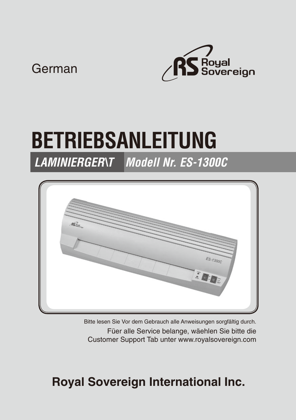 Betriebsanleitung, German | Royal Sovereign ES-1300C User Manual | Page 28 / 36