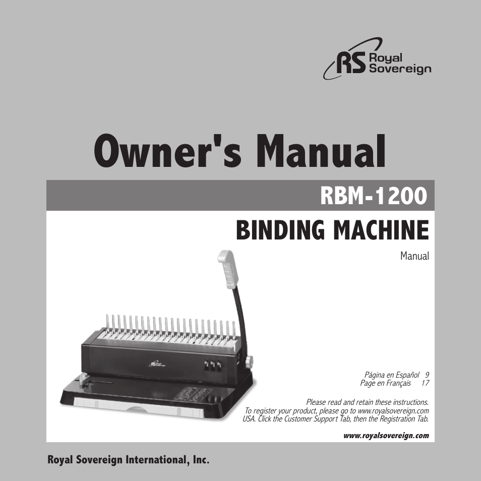 Royal Sovereign RBM-1200 User Manual | 36 pages