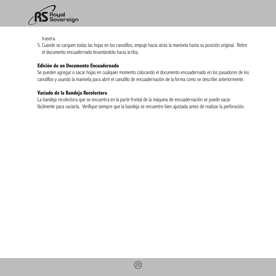 Royal Sovereign RBM-1200 User Manual | Page 20 / 36