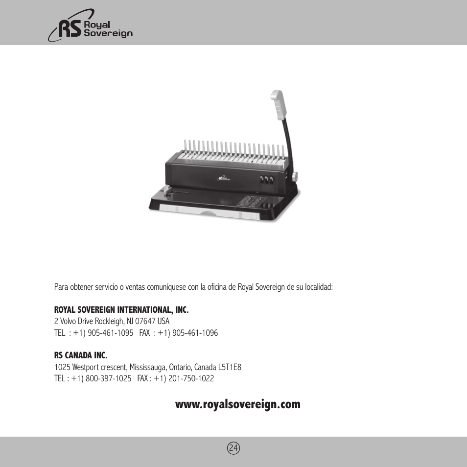 Royal Sovereign RBM-1200 User Manual | Page 24 / 36
