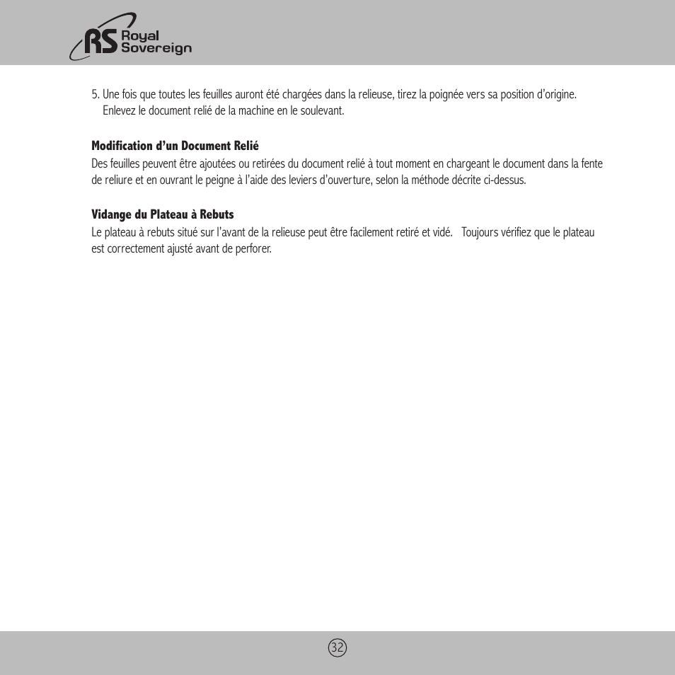 Royal Sovereign RBM-1200 User Manual | Page 32 / 36