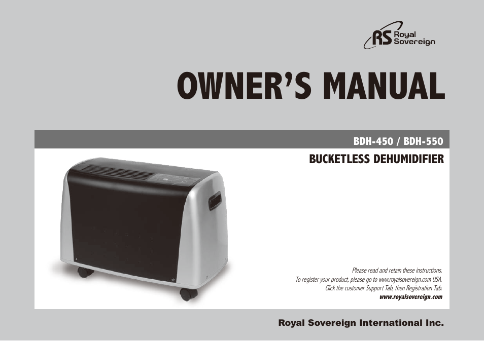 Royal Sovereign BDH-450 User Manual | 24 pages