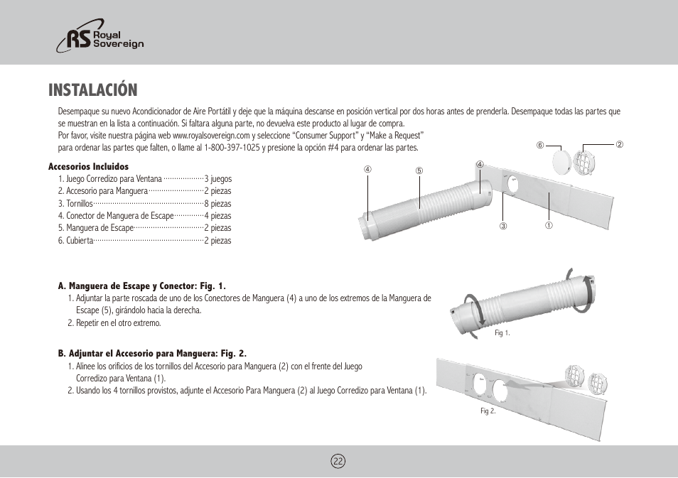 Instalación | Royal Sovereign ARP-6012X User Manual | Page 22 / 32