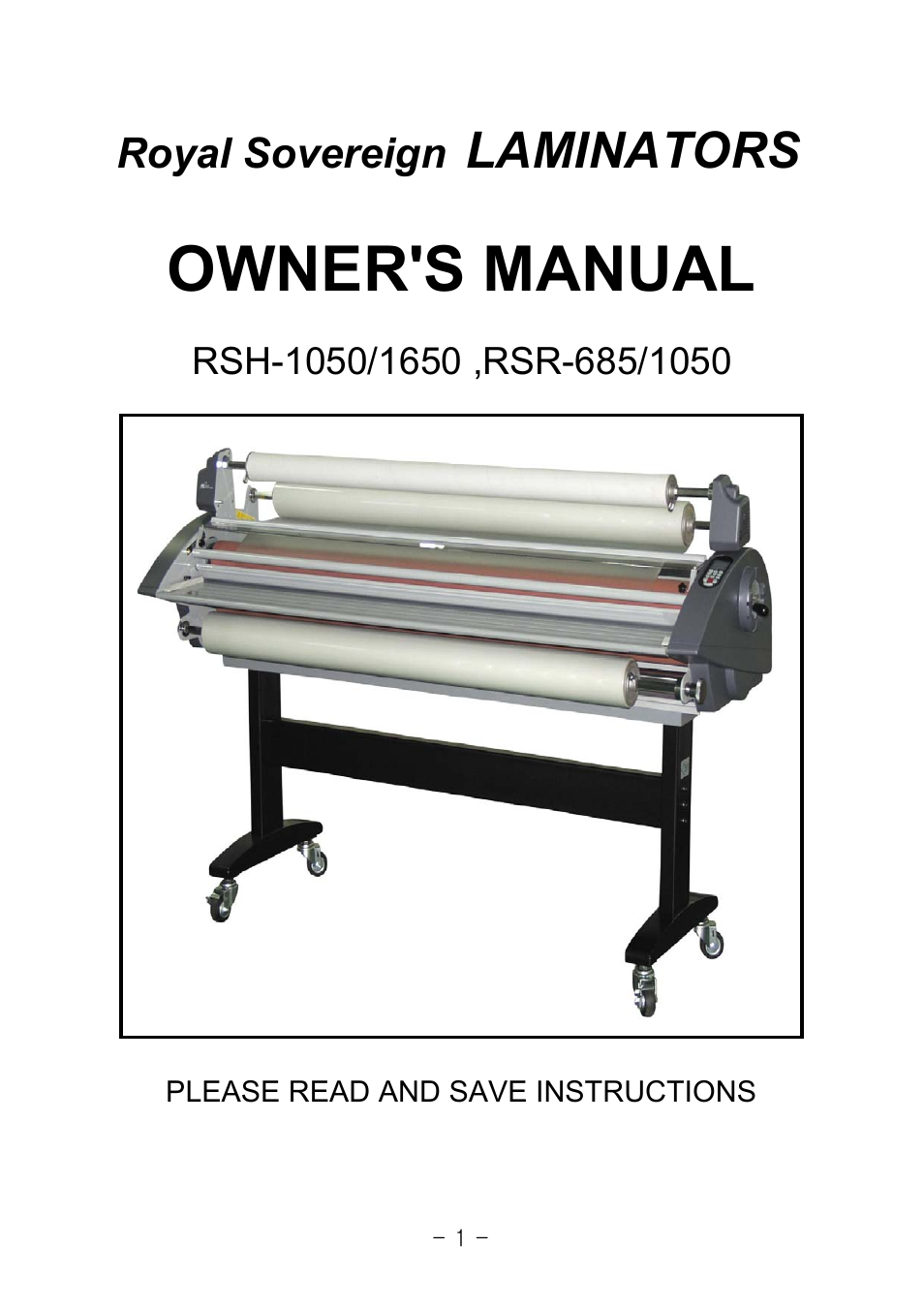Royal Sovereign 1050 User Manual | 27 pages