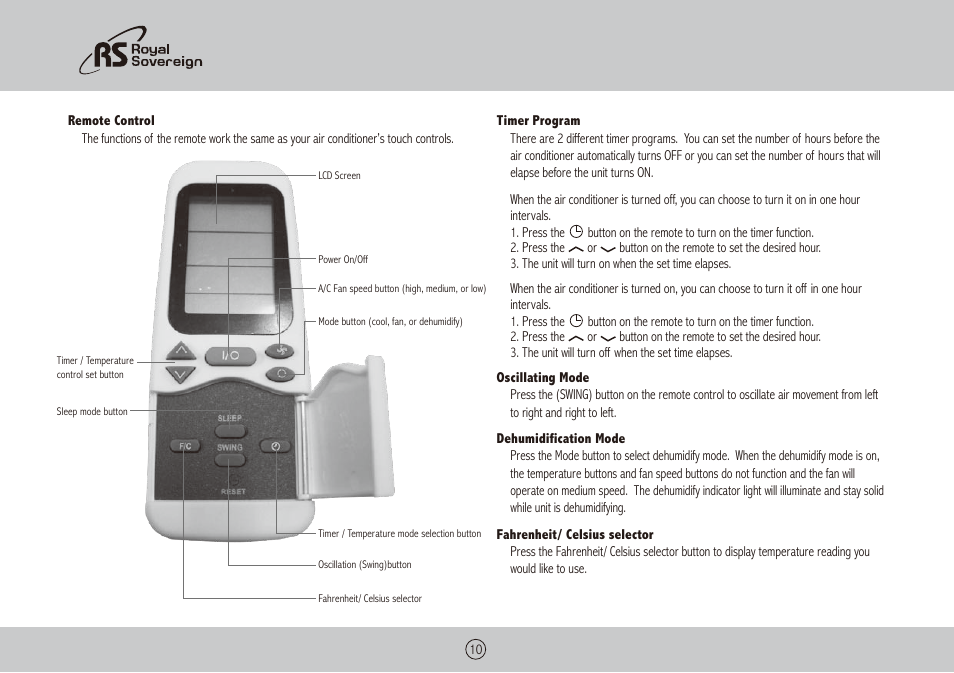 Royal Sovereign ARP-1400WW User Manual | Page 10 / 48