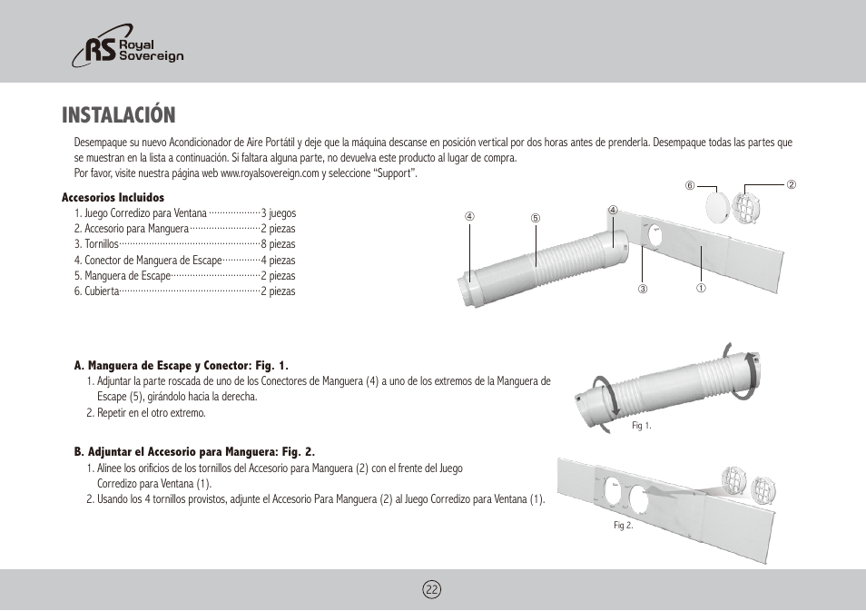 Instalación | Royal Sovereign ARP-1400WW User Manual | Page 22 / 48