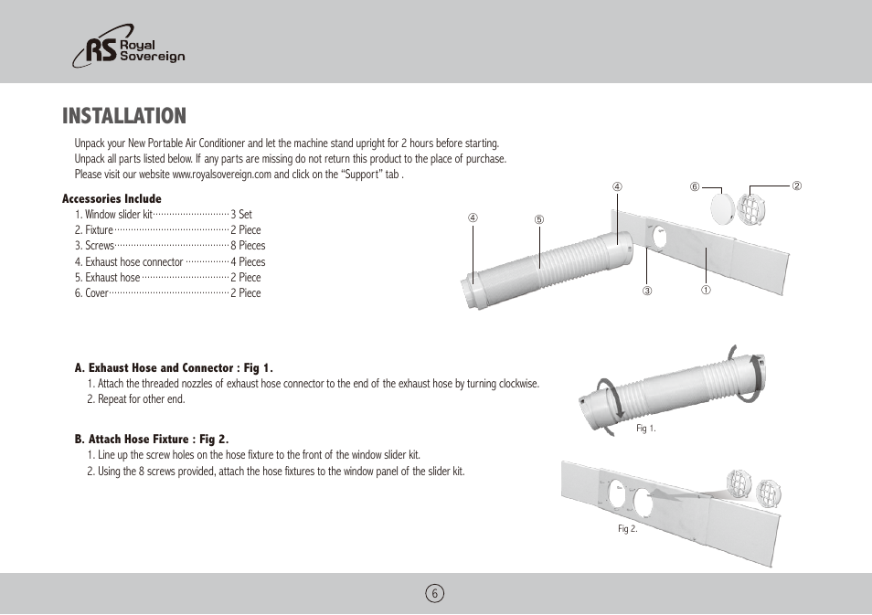 Installation | Royal Sovereign ARP-1400WW User Manual | Page 6 / 48