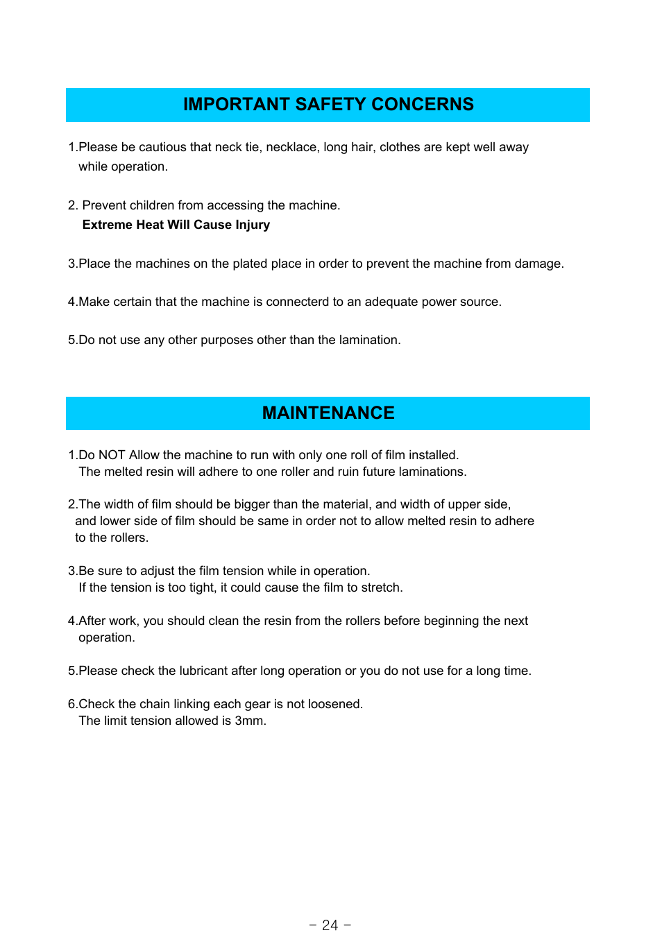 Important safety concerns maintenance | Royal Sovereign RSS-1050 User Manual | Page 24 / 27