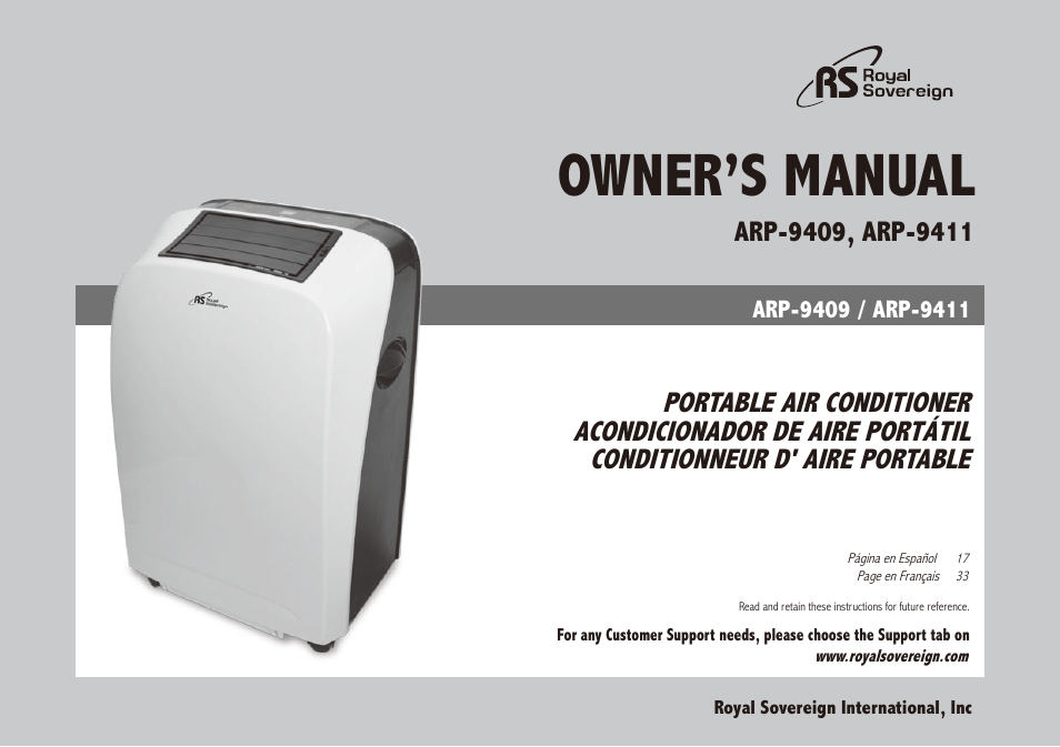 Royal Sovereign ARP-9411 User Manual | 32 pages