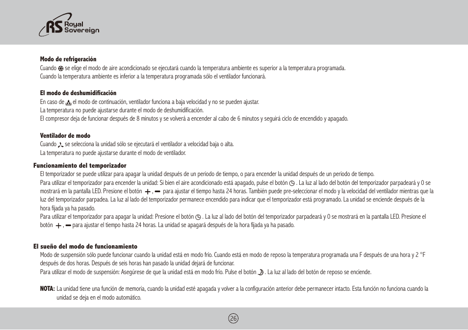 Royal Sovereign ARP-9411 User Manual | Page 26 / 32