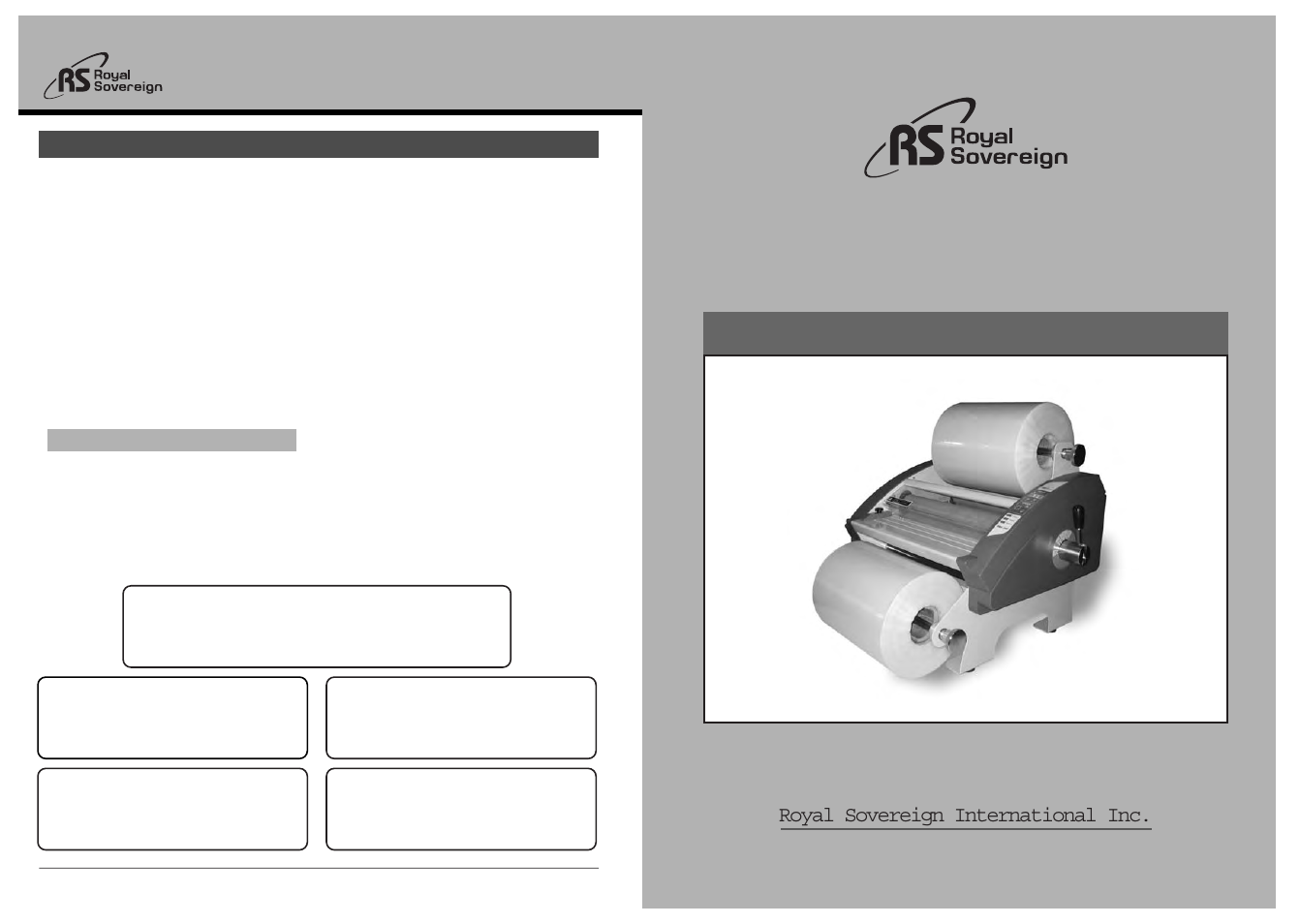 Royal Sovereign RSH-380 User Manual | 7 pages