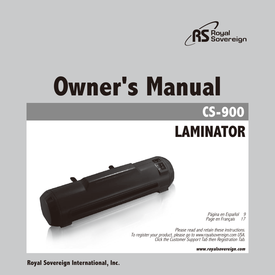 Royal Sovereign CS-900 User Manual | 24 pages