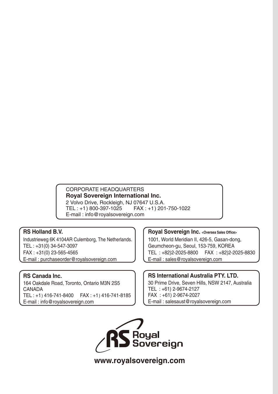 Royal Sovereign ES-400C User Manual | Page 8 / 32