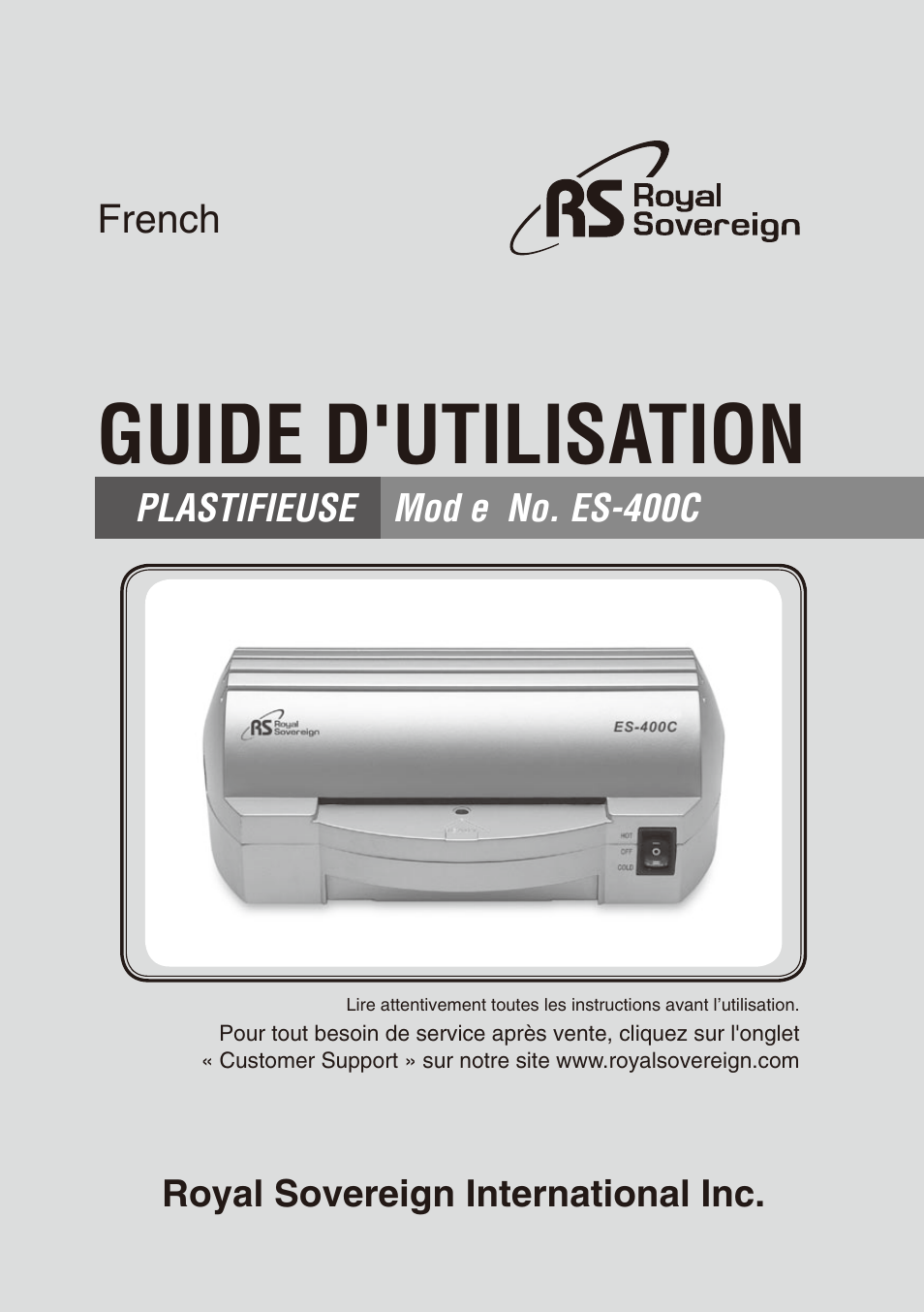 Guide d'utilisation | Royal Sovereign ES-400C User Manual | Page 9 / 32