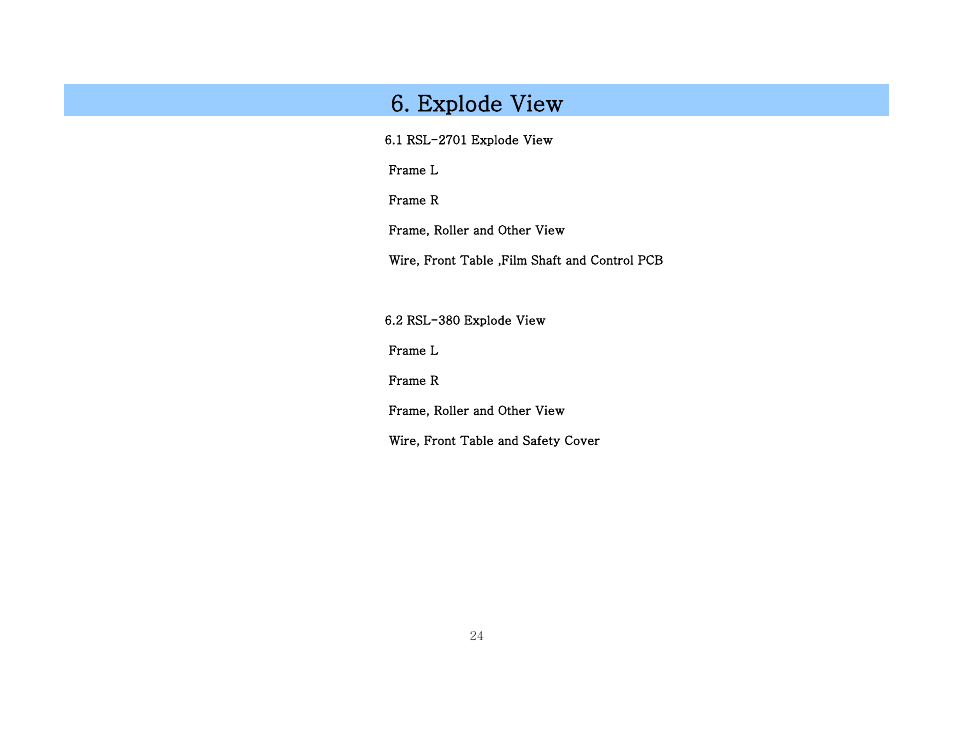 1 rsl-2701, Explode view | Royal Sovereign RSL-2701 User Manual | Page 28 / 42