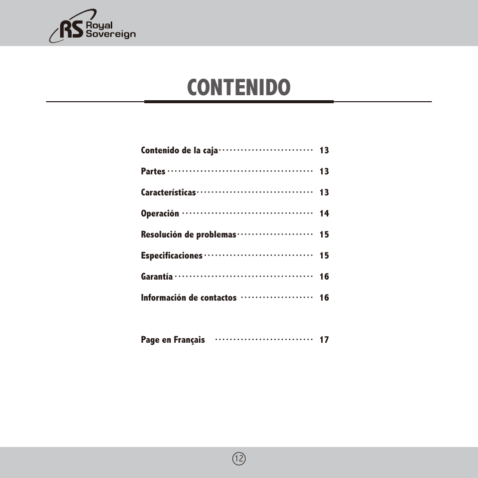 Royal Sovereign APL-330U User Manual | Page 12 / 24