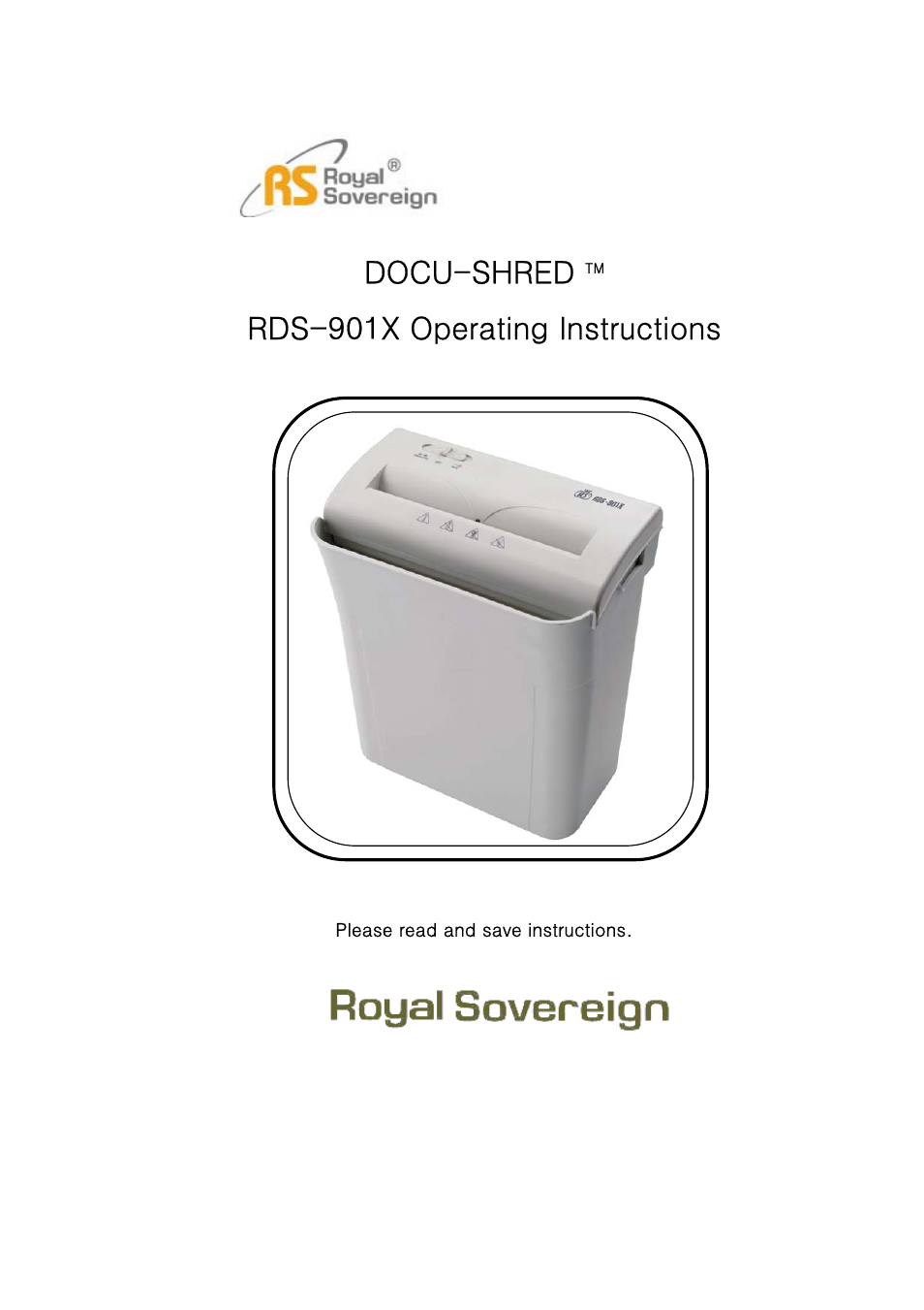 Royal Sovereign RDS-901X User Manual | 5 pages