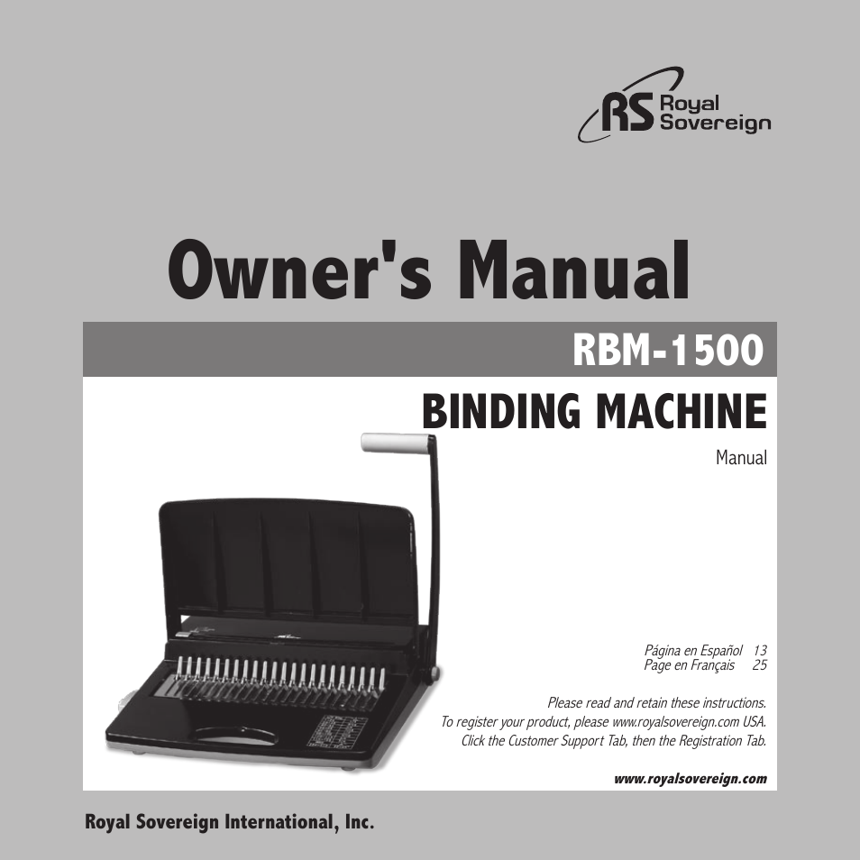 Royal Sovereign RBM-1500 User Manual | 36 pages