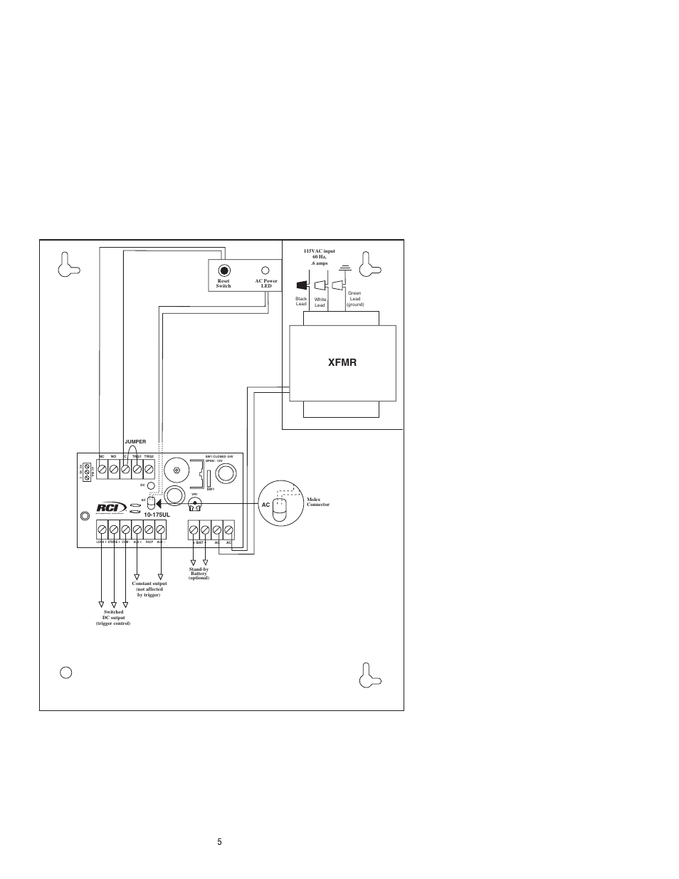 Xfmr | RCI 10-175UL User Manual | Page 5 / 8