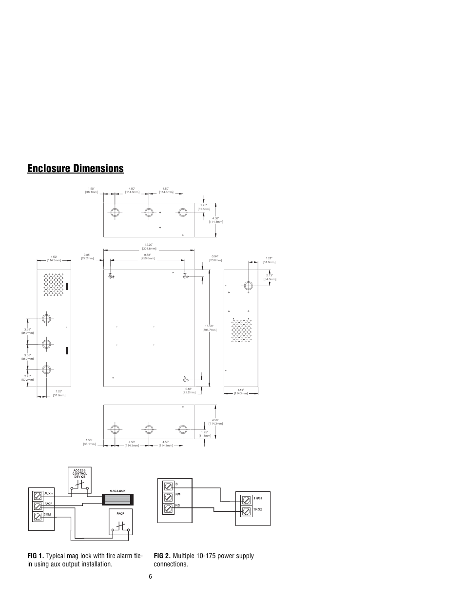 Enclosure dimensions | RCI 10-175UL User Manual | Page 6 / 8