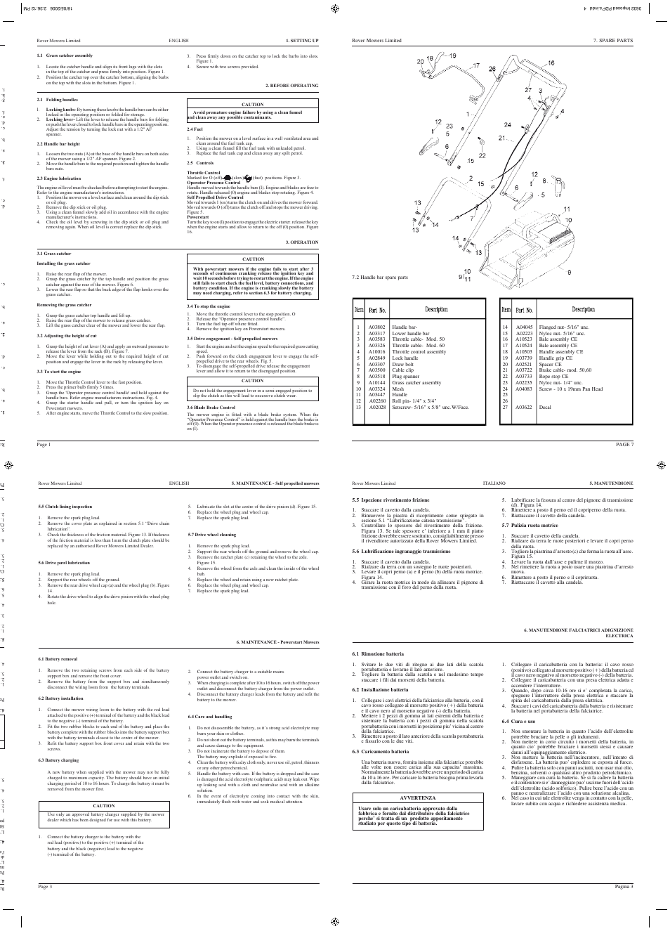 Ist ru zio ni su ll a s ic ur ez za | Rover 50 User Manual | Page 10 / 15