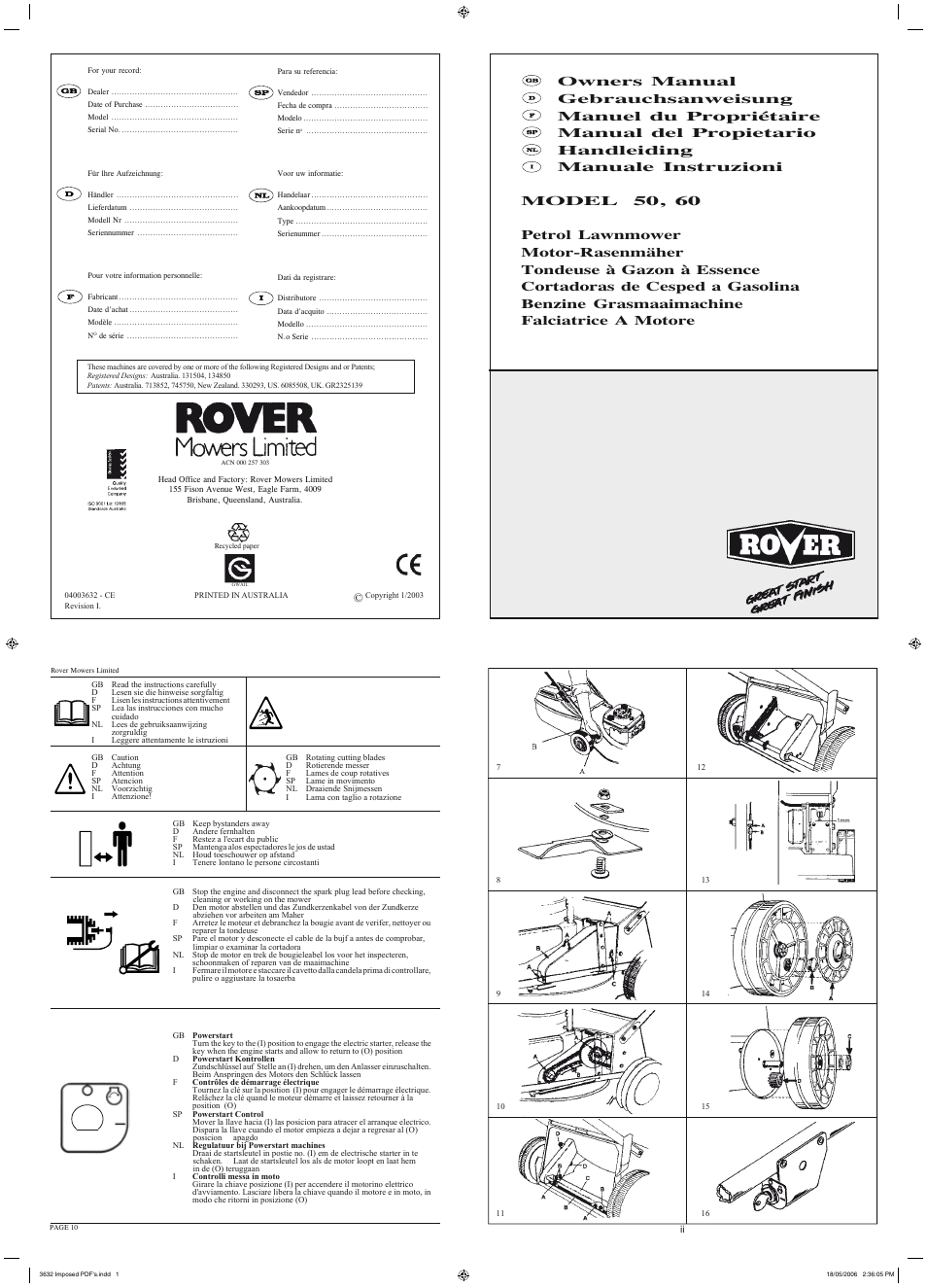 Rover mowers limited | Rover 50 User Manual | Page 13 / 15