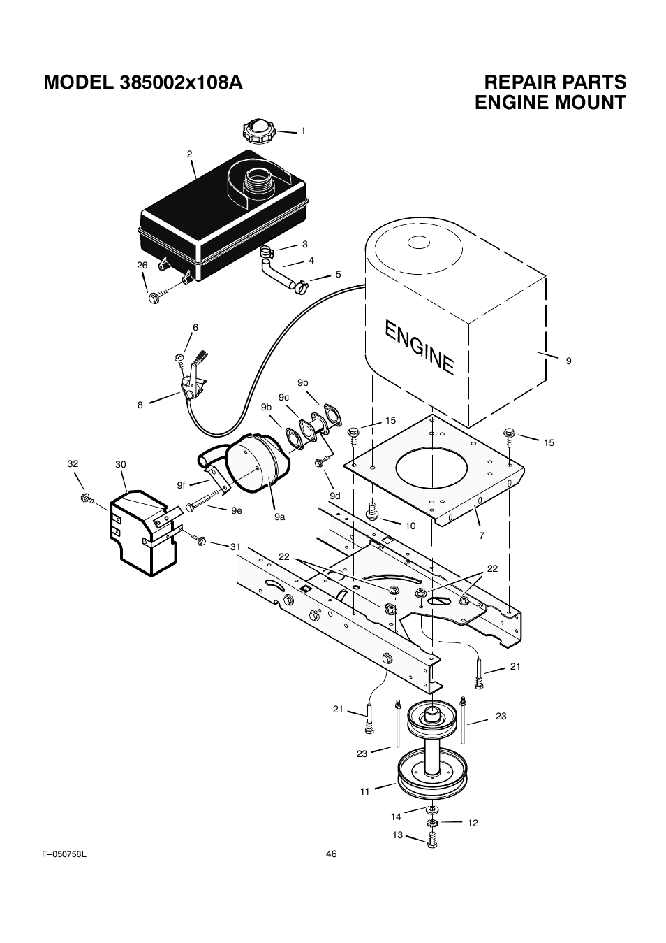 Engine mount | Rover Clipper 385002X108A User Manual | Page 46 / 52