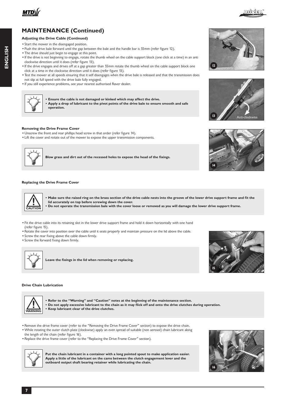 Maintenance (continued), English | Rover 51  EU User Manual | Page 10 / 92