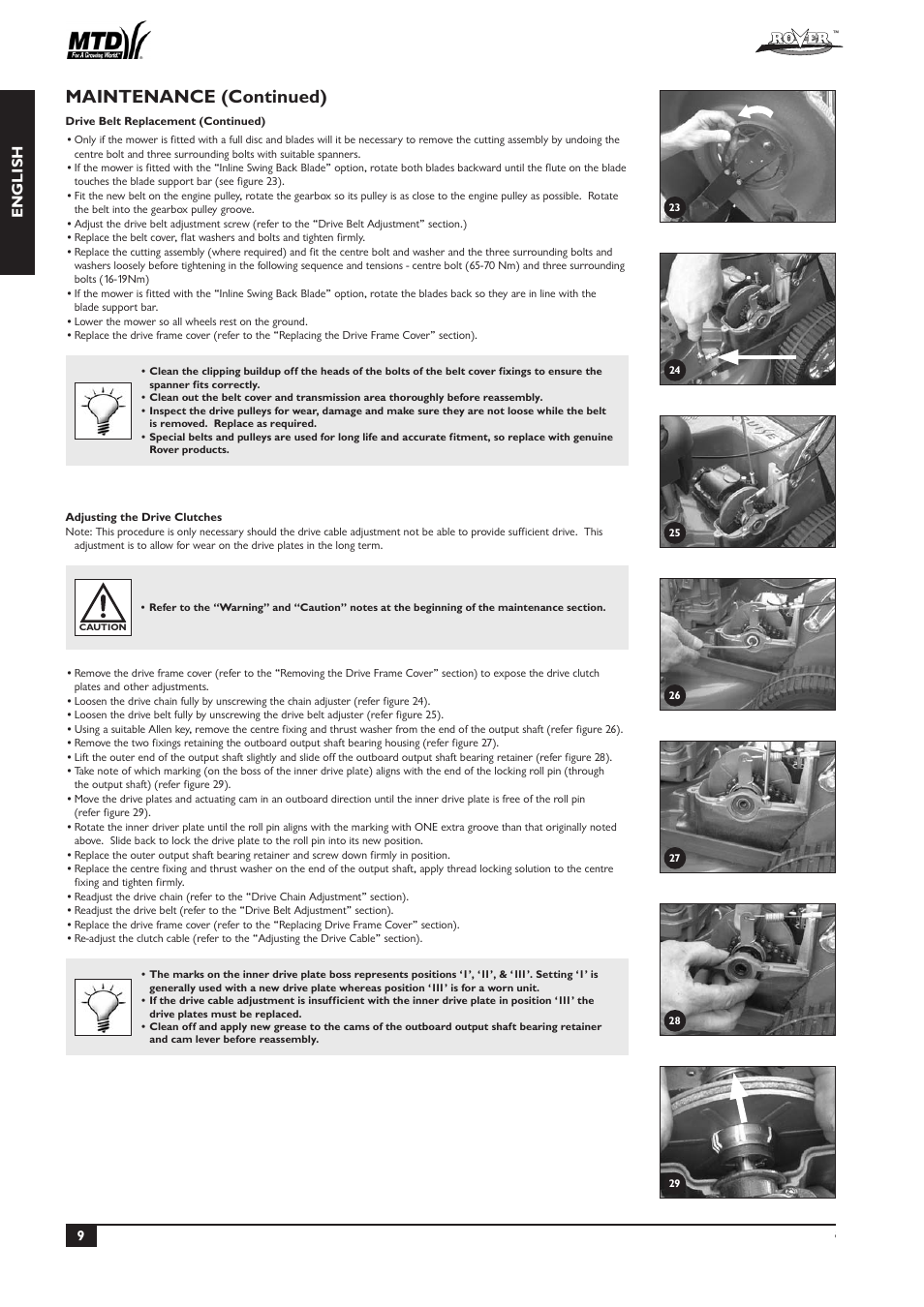 Maintenance (continued), English | Rover 51  EU User Manual | Page 12 / 92