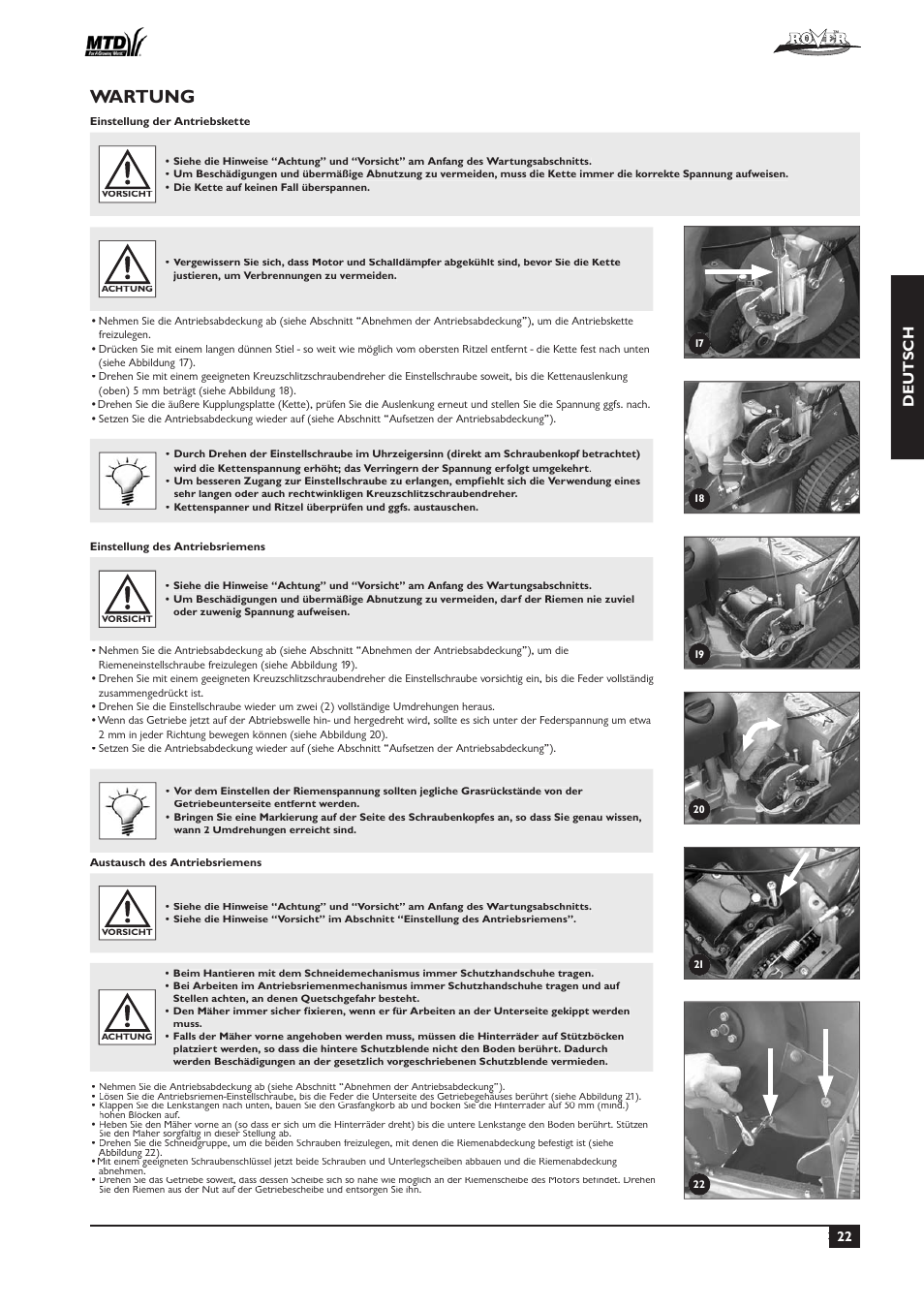 Wartung, Deutsch | Rover 51  EU User Manual | Page 25 / 92