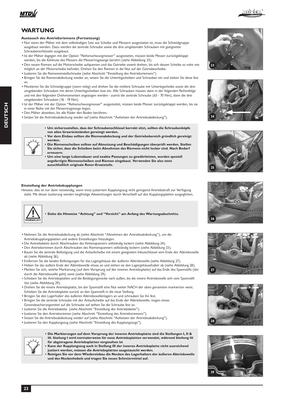 Wartung, Deutsch | Rover 51  EU User Manual | Page 26 / 92