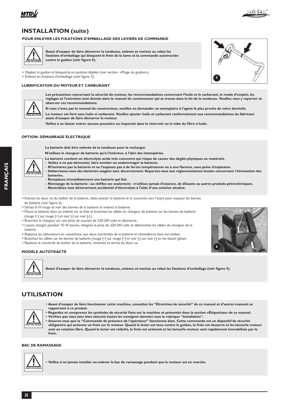 Installation (suite), Utilisation, Fr ançais | Rover 51  EU User Manual | Page 34 / 92