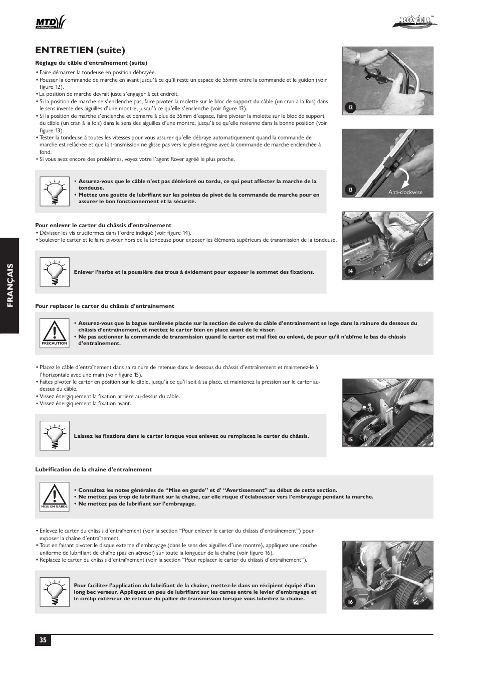 Entretien (suite), Fr ançais | Rover 51  EU User Manual | Page 38 / 92