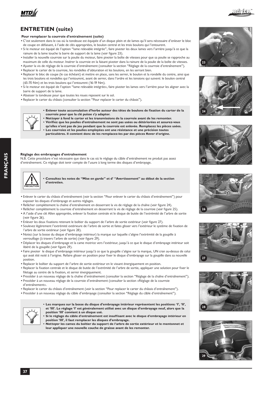 Entretien (suite), Fr ançais | Rover 51  EU User Manual | Page 40 / 92