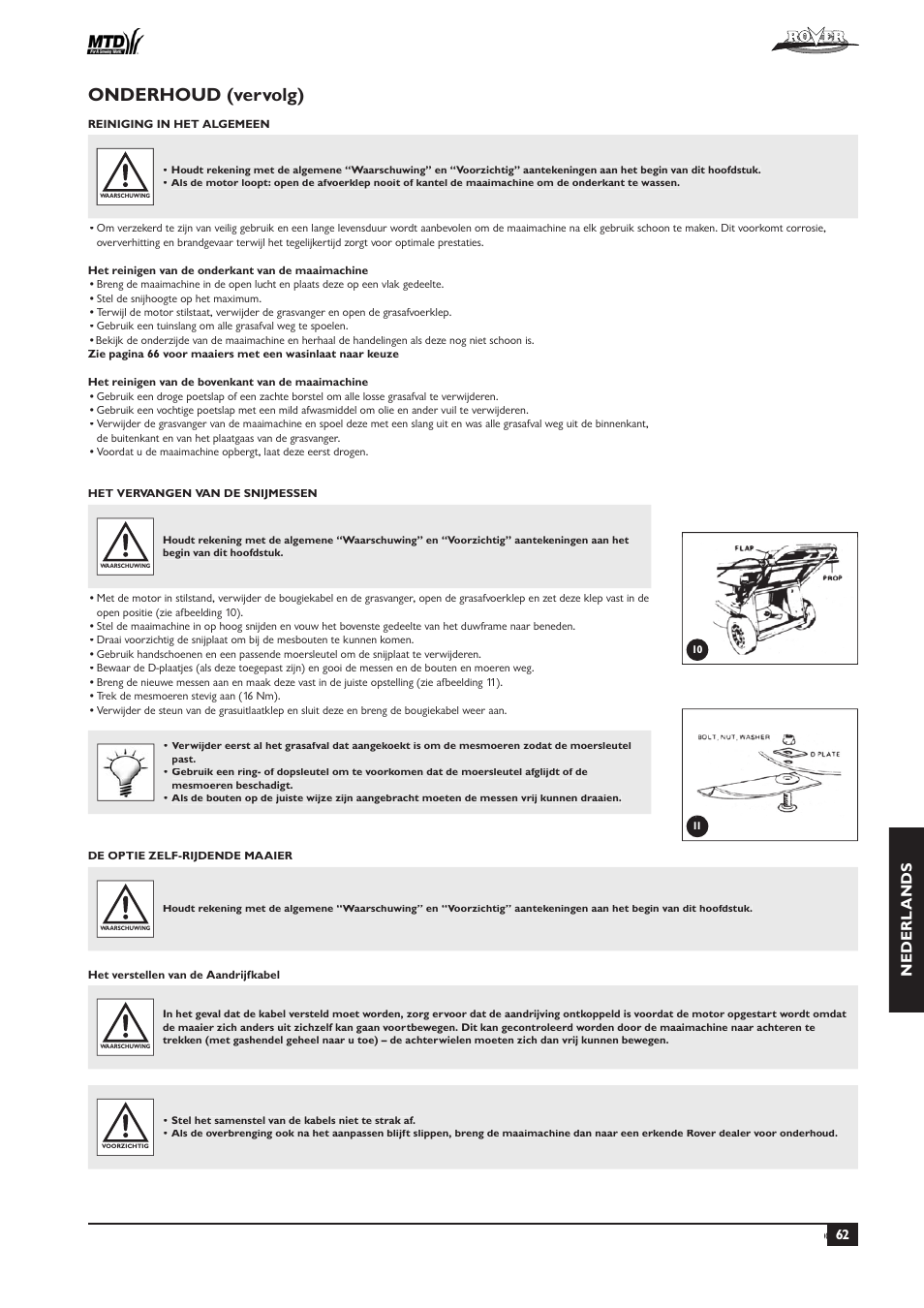 Onderhoud (vervolg), Nederl ands | Rover 51  EU User Manual | Page 65 / 92