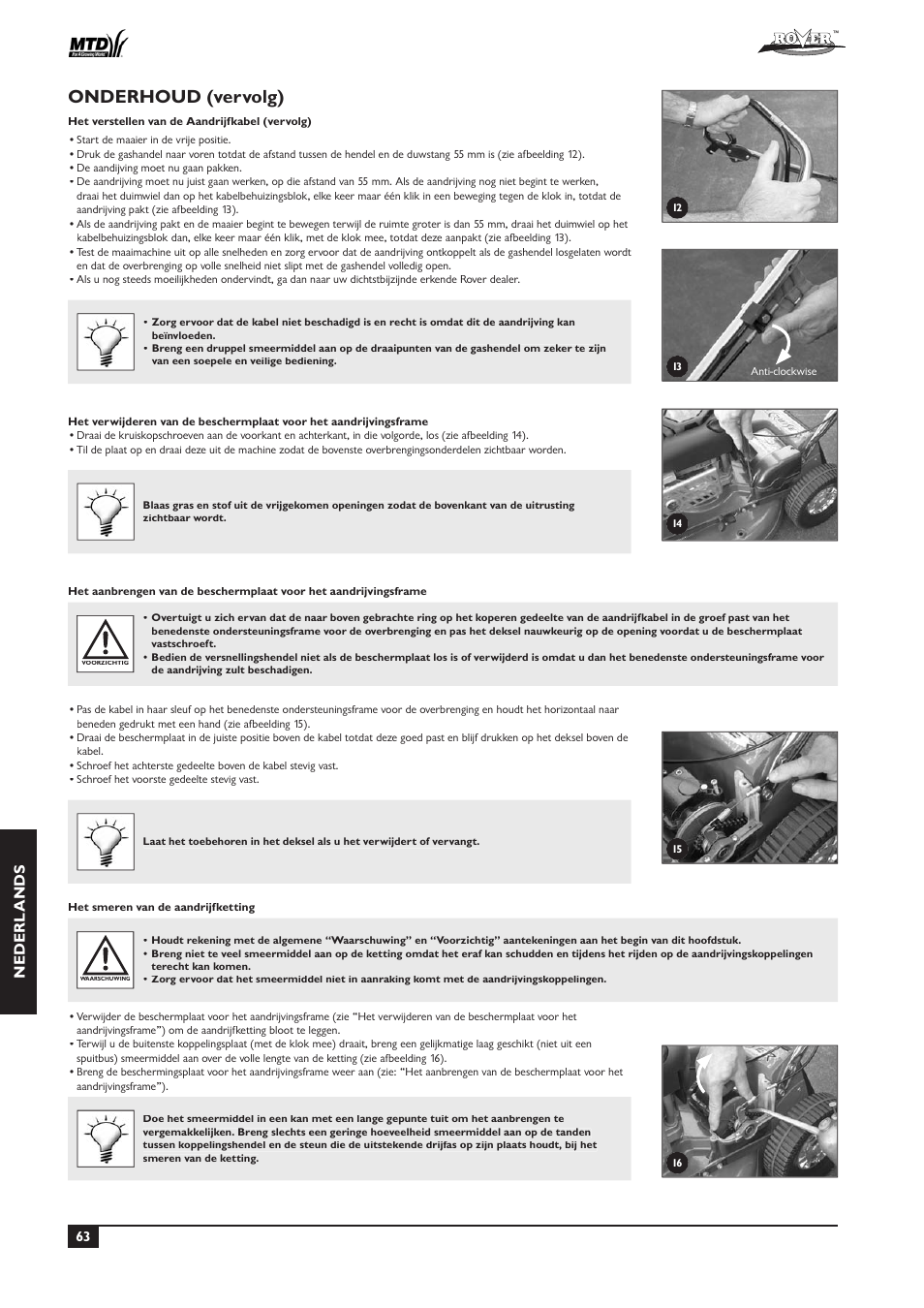 Onderhoud (vervolg), Nederl ands | Rover 51  EU User Manual | Page 66 / 92