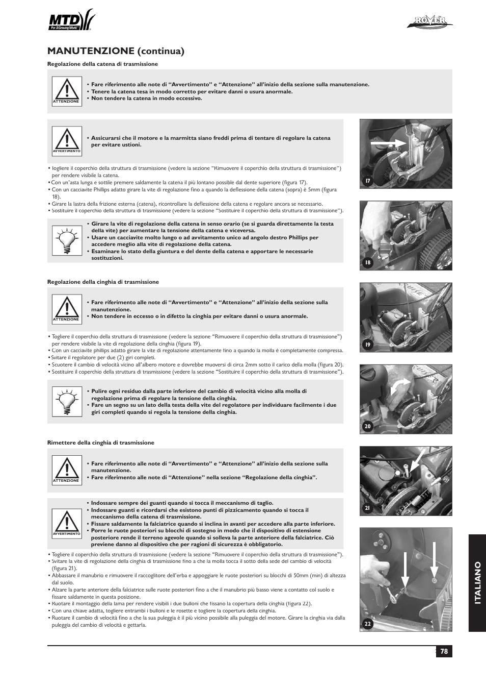 Manutenzione (continua), It aliano | Rover 51  EU User Manual | Page 81 / 92