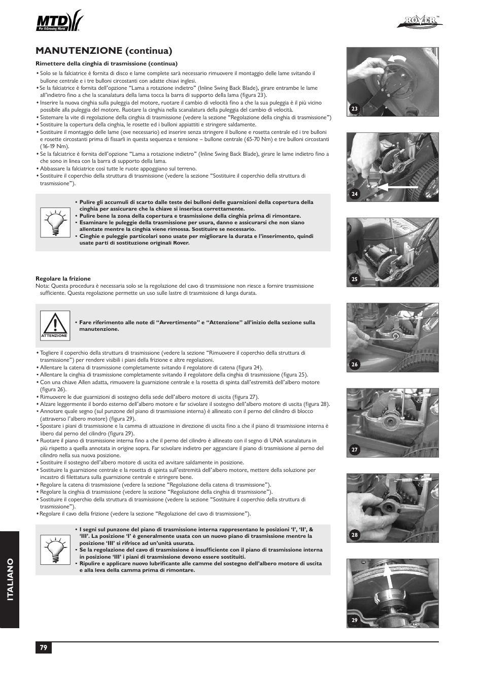 Manutenzione (continua), It aliano | Rover 51  EU User Manual | Page 82 / 92